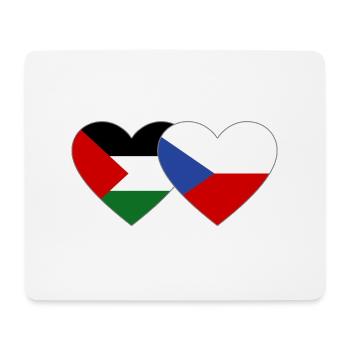 Palestine République tchèque Drapeau Coeur - Tapis de souris (format paysage) - blanc - Devant