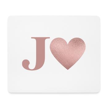 Letter j heart rose gold - Mouse Pad (horizontal) - white - Front