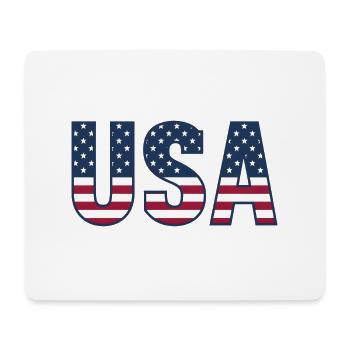 USA T-Shirt - American Flag Letters - Mouse Pad (horizontal) - white - Front