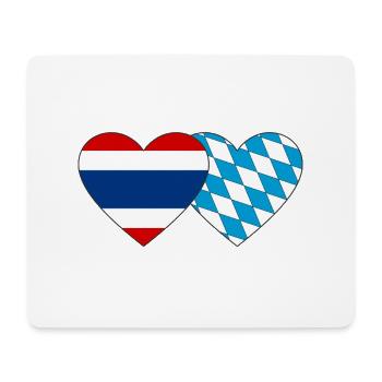 Thaïlande Bavaroise Drapeau Coeur - Tapis de souris (format paysage) - blanc - Devant