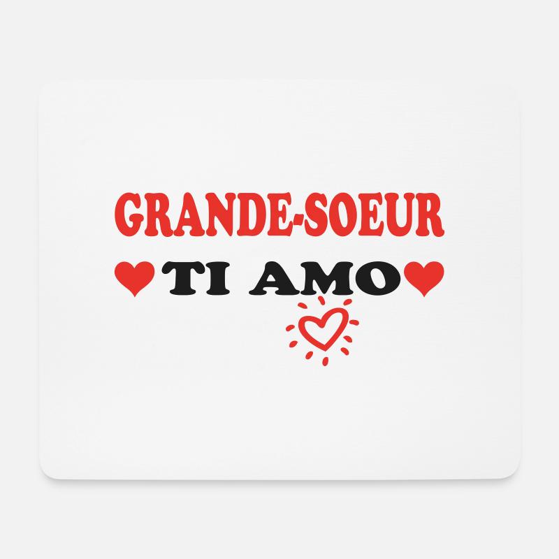 GROSSE SCHWESTER Ti AMO - Mousepad (Querformat) - Weiß