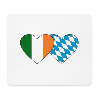 Drapeau de l’Irlande Bavière Coeur - Tapis de souris (format paysage) - blanc - Devant