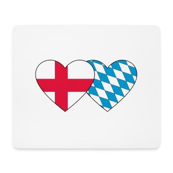 Drapeau de l’Angleterre et du Bayern - Tapis de souris (format paysage) - blanc - Devant