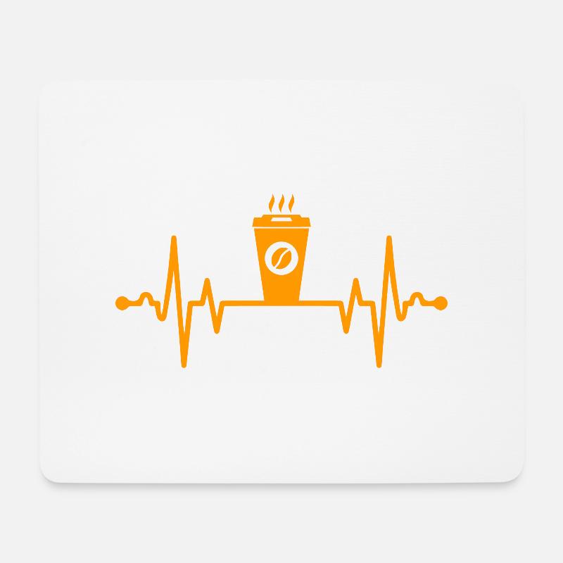 Kaffee Herzschlag - Mousepad (Querformat) - Weiß