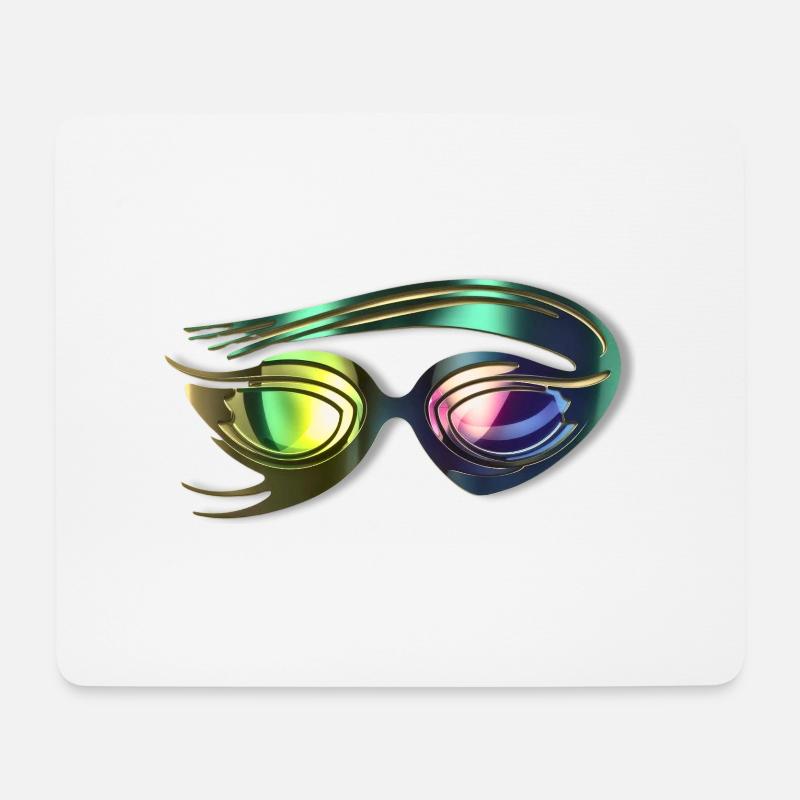 Stylische Schwimmbrille - Mousepad (Querformat) - Weiß