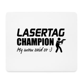Champion de Laser Tag Ma Maman triste tellement - Tapis de souris (format paysage) - blanc - Devant