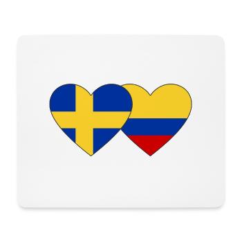 Suède Colombie Drapeau Coeur - Tapis de souris (format paysage) - blanc - Devant