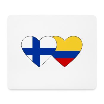 Finlande Colombie Drapeau Coeur - Tapis de souris (format paysage) - blanc - Devant