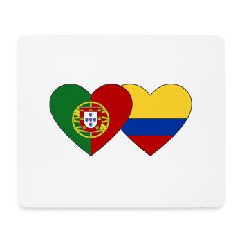 Portugal Colombie Drapeau Coeur - Tapis de souris (format paysage) - blanc - Devant
