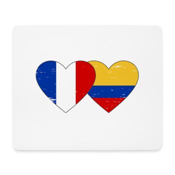 France Colombie Drapeau Coeur Utilisé - Tapis de souris (format paysage) - blanc - Devant