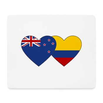 Nouvelle-Zélande Colombie Drapeau Coeur - Tapis de souris (format paysage) - blanc - Devant