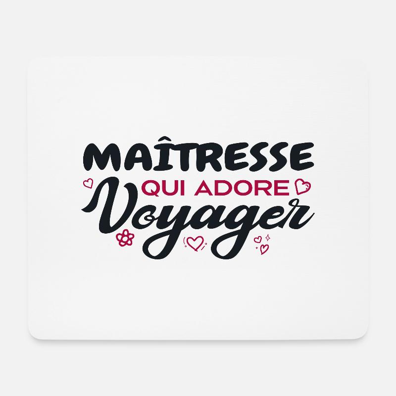 Weltenbummlerin mit einer Leidenschaft für das Reisen - Mousepad (Querformat) - Weiß
