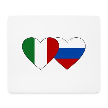 Italie Russie Drapeau Coeur - Tapis de souris (format paysage) - blanc - Devant