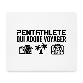 Voyageurs & Pentathlètes : Passion & Découverte - Tapis de souris (format paysage) - blanc - Devant
