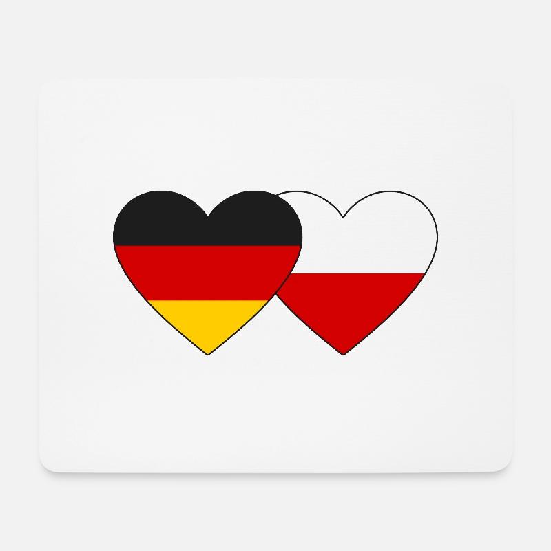 Deutschland Polen Flagge Herz - Mousepad (Querformat) - Weiß