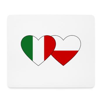 Italy Poland Flag Heart - Mouse Pad (horizontal) - white - Front