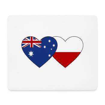 Drapeau de l’Australie et de la Pologne Coeur - Tapis de souris (format paysage) - blanc - Devant