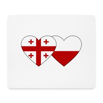Géorgie Pologne Drapeau Coeur - Tapis de souris (format paysage) - blanc - Devant