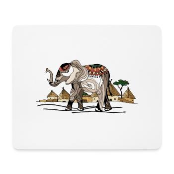 Elefant - Mousepad (Querformat) - Weiß - Vorne
