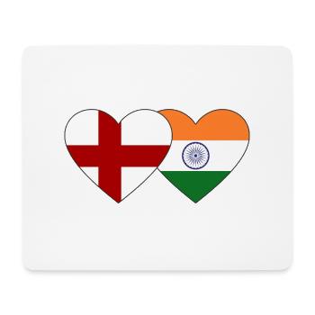 Angleterre Inde Drapeau Coeur - Tapis de souris (format paysage) - blanc - Devant