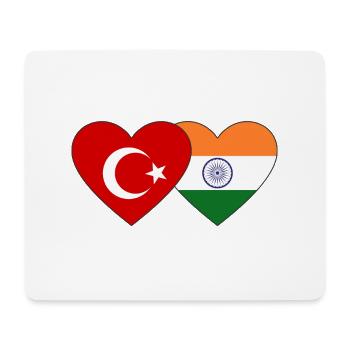 Turquie Inde Drapeau Coeur - Tapis de souris (format paysage) - blanc - Devant