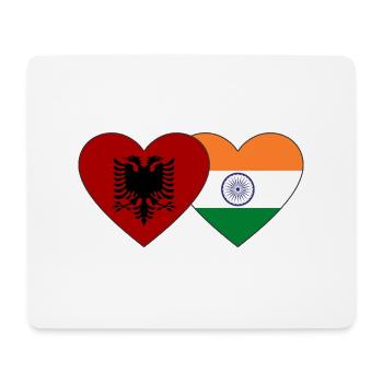 Albanie Inde Drapeau Coeur - Tapis de souris (format paysage) - blanc - Devant