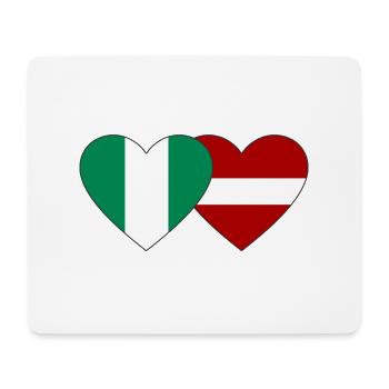 Nigeria Latvia Flag Heart - Mouse Pad (horizontal) - white - Front