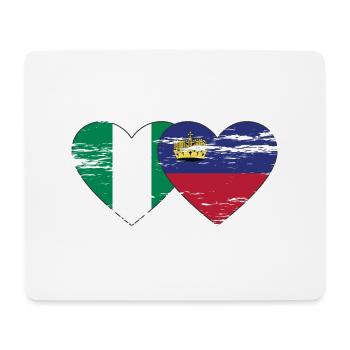 Nigeria Liechtenstein Flagge Herz used - Mousepad (Querformat) - Weiß - Vorne