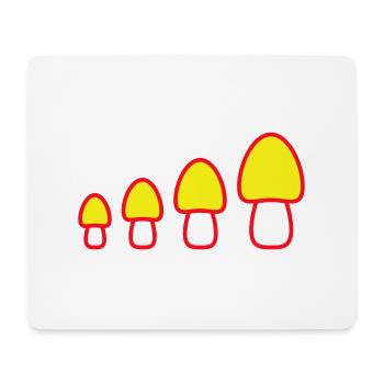 Viele Gelbe Pilze 4 Klein Groß Reihe Vier Fungus - Mousepad (Querformat) - Weiß - Vorne