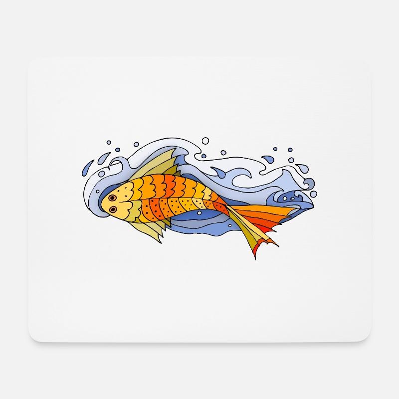 Fisch - Mousepad (Querformat) - Weiß