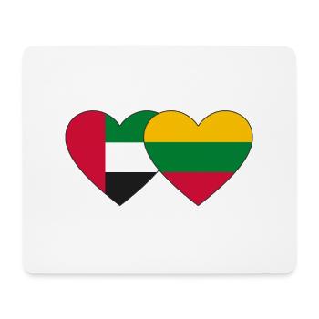 Vereinigte Arabische Emirate Litauen Flagge Herz - Mousepad (Querformat) - Weiß - Vorne