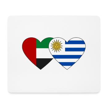 Vereinigte Arabische Emirate Uruguay Flagge Herz - Mousepad (Querformat) - Weiß - Vorne