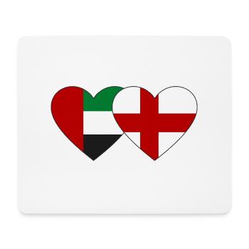 Vereinigte Arabische Emirate England Flagge Herz - Mousepad (Querformat) - Weiß - Vorne