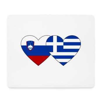 Slovenia Greece Flag Heart - Mouse Pad (horizontal) - white - Front