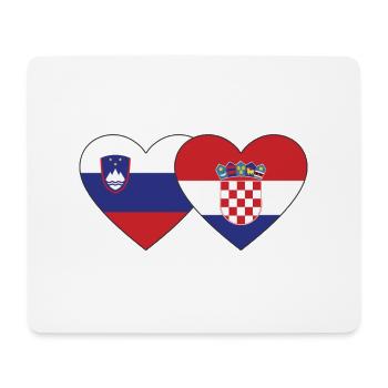 Slowenien Kroatien Flagge Herz - Mousepad (Querformat) - Weiß - Vorne