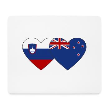 Slovénie Nouvelle-Zélande Drapeau Coeur - Tapis de souris (format paysage) - blanc - Devant