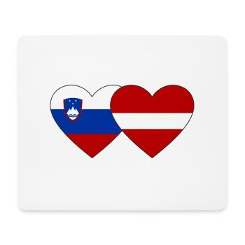 Slovenia Latvia Flag Heart - Mouse Pad (horizontal) - white - Front