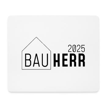 Bauherr 2025 - mit Haus - Mousepad (Querformat) - Weiß - Vorne
