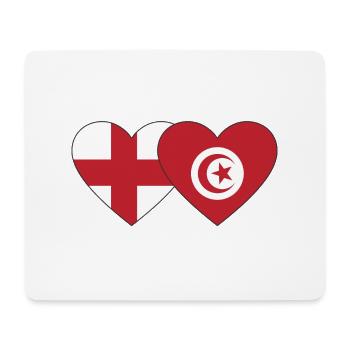 Angleterre Tunisie Drapeau Coeur - Tapis de souris (format paysage) - blanc - Devant