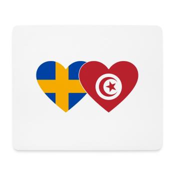 Suède Tunisie Drapeau Coeur - Tapis de souris (format paysage) - blanc - Devant