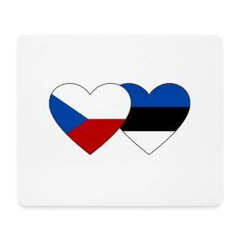 Czech Republic Estonia Flag Heart - Mouse Pad (horizontal) - white - Front