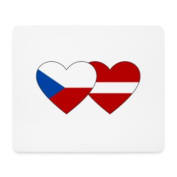 République tchèque Lettonie Drapeau Coeur - Tapis de souris (format paysage) - blanc - Devant