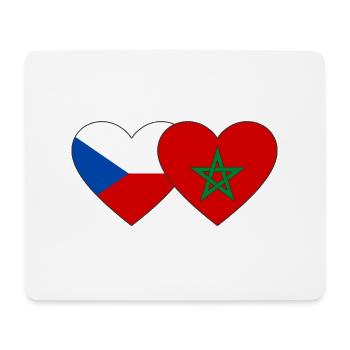 Tschechien Marokko Flagge Herz - Mousepad (Querformat) - Weiß - Vorne