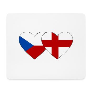 République tchèque Angleterre Drapeau Coeur - Tapis de souris (format paysage) - blanc - Devant
