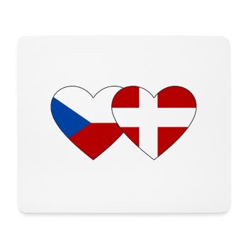 République tchèque Danemark Drapeau Coeur - Tapis de souris (format paysage) - blanc - Devant