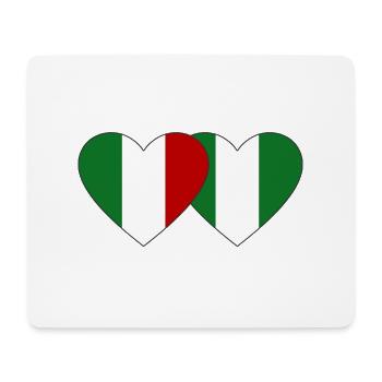 Italie Nigeria Drapeau Coeur - Tapis de souris (format paysage) - blanc - Devant
