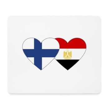 Finland Egypt Flag Hands Heart Shape - Mouse Pad (horizontal) - white - Front