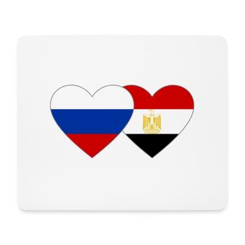 Russia Egypt Flag Hands Heart Shape - Mouse Pad (horizontal) - white - Front