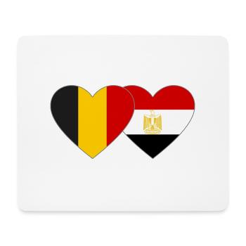 Belgium Egypt Flag Hands Heart Shape - Mouse Pad (horizontal) - white - Front