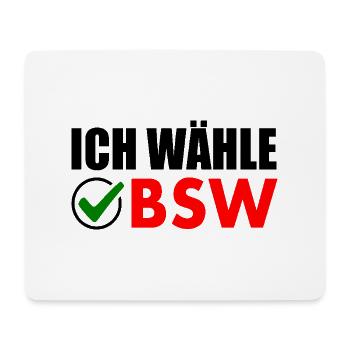 ich wähle bsw - Mousepad (Querformat) - Weiß - Vorne